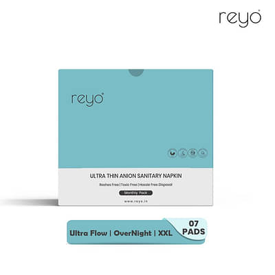 Reyo Ultra Thin Anion Sanitary Napkin (Monthly-Overnight-7 Pads) Pack Of 1 image