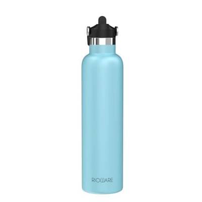 Rioware Riotuff Insulated Stainless Steel 1000Ml Leak Proof Water Bottle 24 Hours Hot And Cold For School,Office,Gym, Sports, Hiking, Trek, Travel For Men & Women -Matt Finish(Blue) image