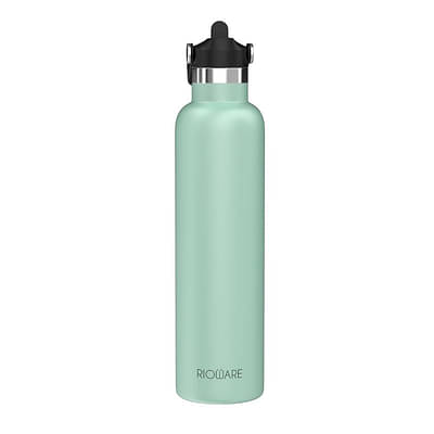 Rioware Riotuff Insulated Stainless Steel 1000Ml Leak Proof Water Bottle 24 Hours Hot And Cold For School,Office,Gym, Sports, Hiking, Trek, Travel For Men & Women -Matt Finish(Green) image