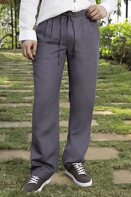 Roar For Good Grey Hemp Men's Casual Pleated Trouser image