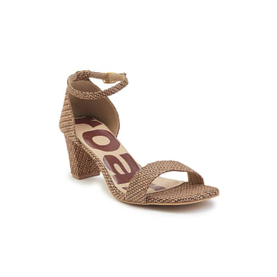 Roar For Good Jute Brown Block Heels For Women image