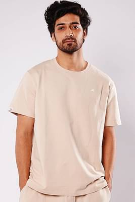 Roar For Good Men's Organic Cotton Round Neck T-Shirt - Beige image