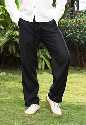 Roar for Good Black Hemp Men's Lounge Trousers image