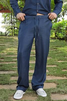 Roar for Good Navy Blue Hemp Men's Lounge Trousers image