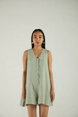 Romp and Play Sleeveless Olive Romper image