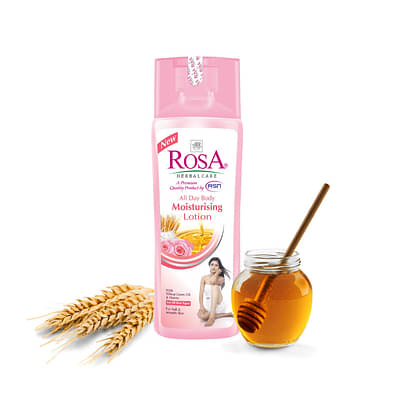 Rosa All Day Body Moisturising Lotion With Rose, Honey & Aloevera L For Soft And Smooth Skin I Vitamins, Minerals Ingredients I Pack Of 1-1000 Ml image