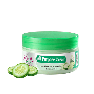 Rosa All Purpose Cream 500 Ml With Aloe Vera, Cucumber And Vitamin E For Healthy And Glowing Skin | For Men And Women image
