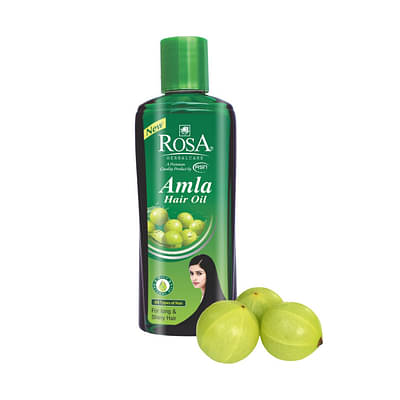 Rosa Amla Hair Oil I For Strong ,Long & Thick Hair I Nourishes Scalp I Controls Hair Fall ,Strengthens Hair & Promotes Hair Grow I Unisex, Pack Of 2-200 Ml image