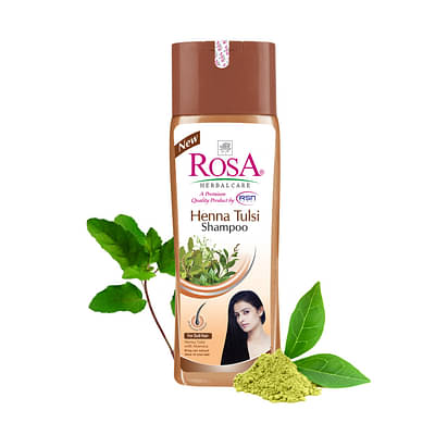 Rosa Henna Tulsi Shampoo With Aloevera For Dry Hair| Scalp Health Reducing Inflammation,Dandruff Control I Natural & Herbal Ingredients I Pack Of 3-100 Ml image