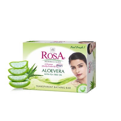 Rosa Transparent Aloevera Soap 100 Gm (Pack Of 4) With Tea Tree Oil image