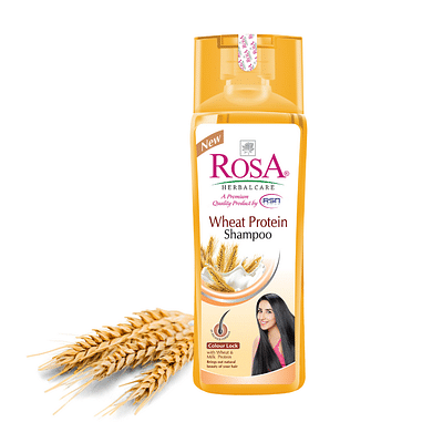 Rosa Wheat Protien Shampoo 1000Ml With Wheat And Milk Protiens With Colour Lock And Brings Out Natural Beauty Of Your Hair | For Men And Women image