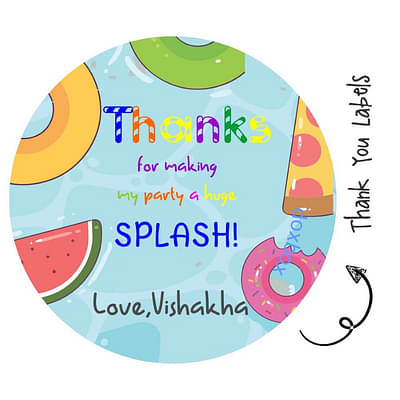 Round thank you label - Summer Fruits image