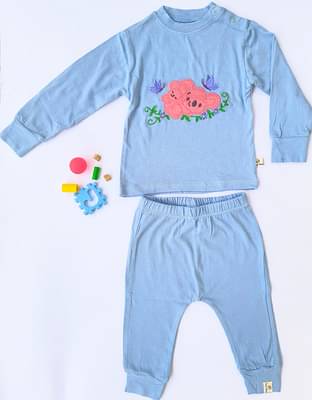 Rustic Tones Bamboo Full Sleeve Shirt Pant Co-Ord Set - Mamma Baby Koala image