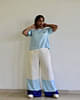 SPIRIT OF BLUE - Coord set with embroidered patch - Female - Off white, Sky Blue, Dark Blue