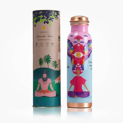 Sarveda Copper Water Bottle Pink Noble Thoughts image