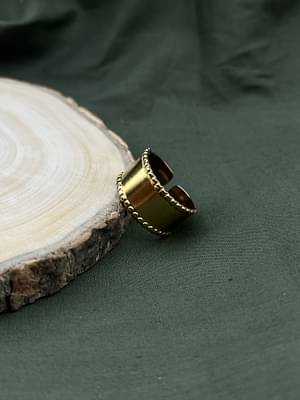 Silversutra Anti Tarnish Adjustable Flexi Band Ring | 18K Gold Plated | Hypollergenic | Anti Tarnish image