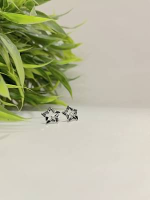 Silversutra Sterling Silver Enamel Star Earrings image