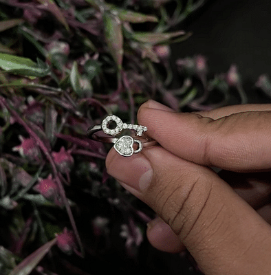 Silversutra Sterling Silver Key to Heart Ring image