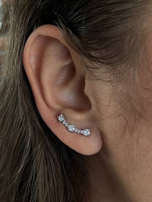 Silversutra Sterling Silver Zircon Ear Cuffs For Her image