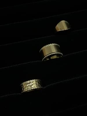 Silversutra Trio Ring Stack | Flexible | 18K Gold Plated | Hypollergenic | Anti Tarnish image