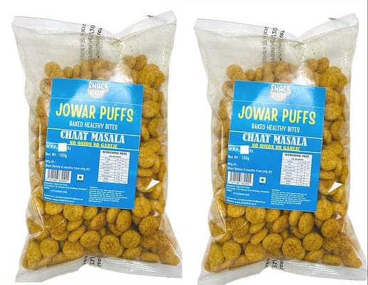 Snack First Baked Jowar Chaat Masala Puff Combo Of 2, No Onion No Garlic, Jain, Each 100G (2 X 100 G) image