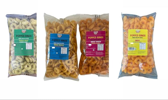 Snack First Popped Ring Cheese, Indian Masala, Tangy, Pudina, Pack Of 4, No Onion No Garlic, Jain, Puffed Snack, Corn Puffs, Healthy Snack, Namkeen, Each 100G image