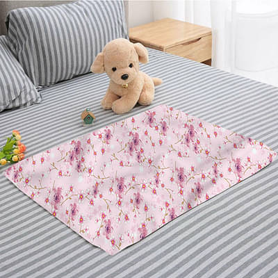 Snugkins – Baby Diaper Changing Mat, Baby Urine Sheet, Reusable & Waterproof Nappy Changing Mat, Super Absorbant Mat Ideal for Newborn Babies –( 0 -12 Months )( 28 x 18 Inch ) - Pack of 1- Sakura image