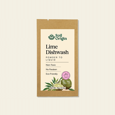 Soil Origin Powder to Liquid Dishwash (Lime), 15 gm image