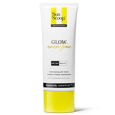 SunScoop Glow Even Tone Cream Face Sunscreen SPF 50+ PA++++, Broad Spectrum, Tinted, & No White Cast | 45 Gm image