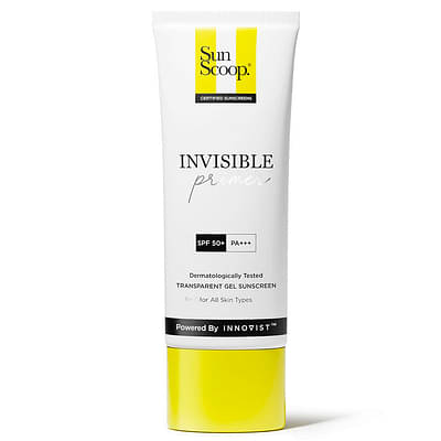 SunScoop Invisible Primer Gel Face Sunscreen SPF 50 PA+++ | Broad Spectrum, UV & Primer Like Finish | 45 Gm image
