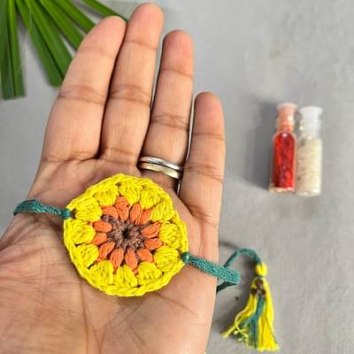 Sunflower - Plantable I Eco Friendly Rakhi Embedded With Seeds image