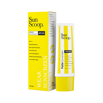 Sunscoop Matte Sunscreen Cream Spf 60 Pa+++ | No White Cast | Matte Finish | Sweat Resistant (45 Gm) image