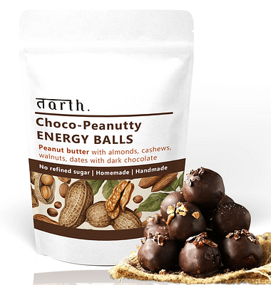 TARTH Choco-Peanutty Energy Balls | Protein Dry Fruit Laddoo's - 200g image