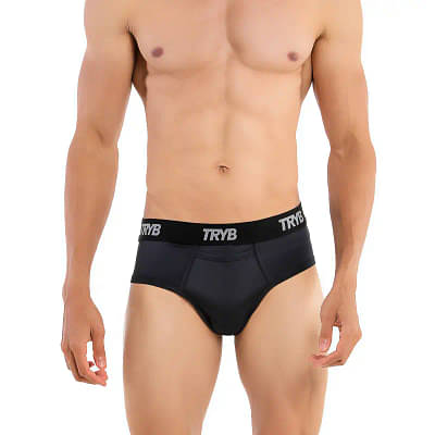 TRYB Mens Sport Performance Stretch Underwear Quick Dry Moisture Wicking Athletic Boxer Active Brief image