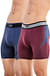 TRYB Mens Sport Performance Stretch Underwear Quick Dry Moisture Wicking Compression Athletic Two Tone Active Boxer H Trunk - Pack of 2