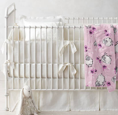 The Baby Atelier 100% Organic Sheep Print Baby Blanket image