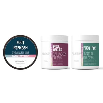 The Love Co Foot Care Combo Set Foot Cream + Balm + Scrub Combo Pack Of 3 image