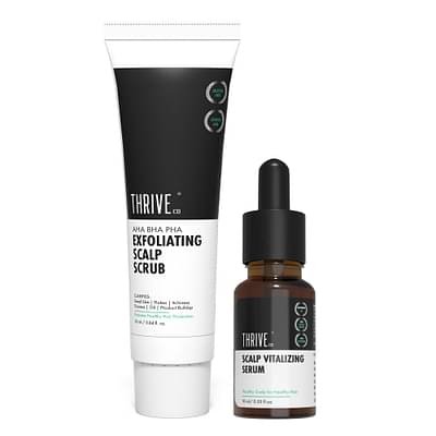 ThriveCo Scalp Care Kit | AHA BHA PHA Exfoliating Scalp Scrub 25ml & Scalp Vitalizing Serum 10ml image