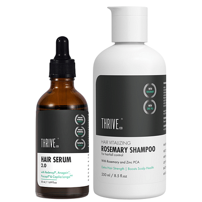 Thriveco Restorative Hair Growth Kit: Hair Growth Serum 2.0 & Hair Vitalizing Rosemary Shampoo 300 ml image