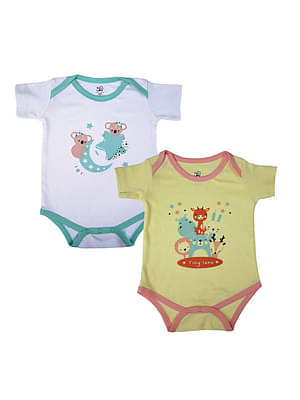 Tiny Lane | Adorable Infant Onesies | Krescent Koala + Jolly Ride | (Pack of 2) image