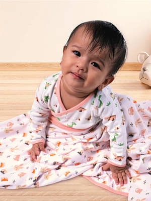 Tiny Lane | Newborn Baby Blanket - Faces Design image