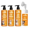 Trespaws Tick & Flea, Anti Frizz, 5In1 Dog Shampoo + Paw Cleaner Combo Pack Of 4