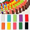 Trinkets & More Dominoes Blocks Set 12 Colours Wooden Toy Building and Stacking Counting Adding Subtracting Multiplication Indoor Game Toy Educational Toy for Kids (100 Pcs).