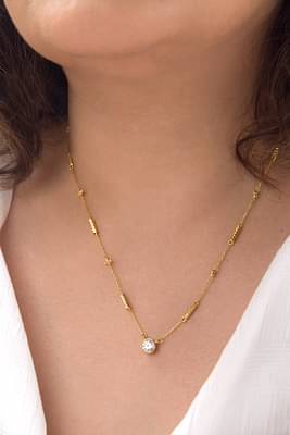 Trisu Diversity Neckpiece With Zircon - 18In / 18K Gold Vermeil Sterling Silver image