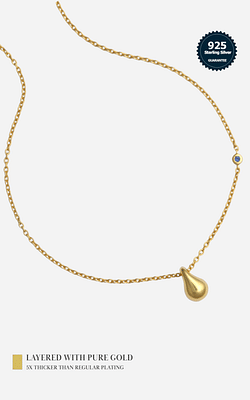 Trisu Patience Rain Drop Necklace - 18K Gold Vermeil Sterling Silver image