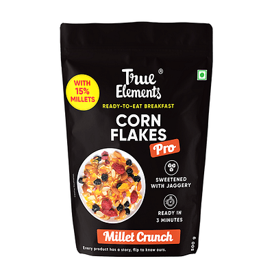 True Elements Corn Flakes Pro Millet Crunch 500Gm image