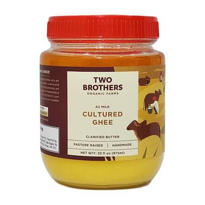 Two Brothers Organic Farms - A2 Cultured Cow Desi Ghee 1000ml|Pure, Natural, And Healthy image