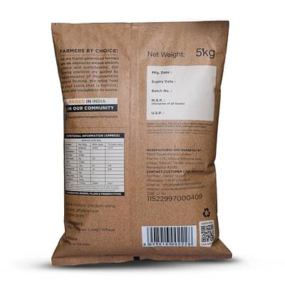 Two Brothers Organic Farms - Khapli Wheat Flour 5kg| High Dietary Fiber for Easy Digestion image