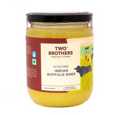 Two Brothers Organic Farms - Organic Buffalo Ghee (500ml) | Aromatic Flavor | Traditional Hand-Churned Bufflao Ghee | Farm-fresh Quality, Natural & Pure | Ayurvedic Goodness image