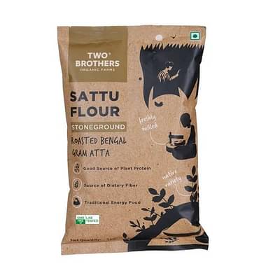 Two Brothers Organic Farms - Sattu Atta 1kg | Made Using Roasted Bengal Gram image